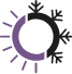 Animated sun and snowflake representing hot and cold sensitivity