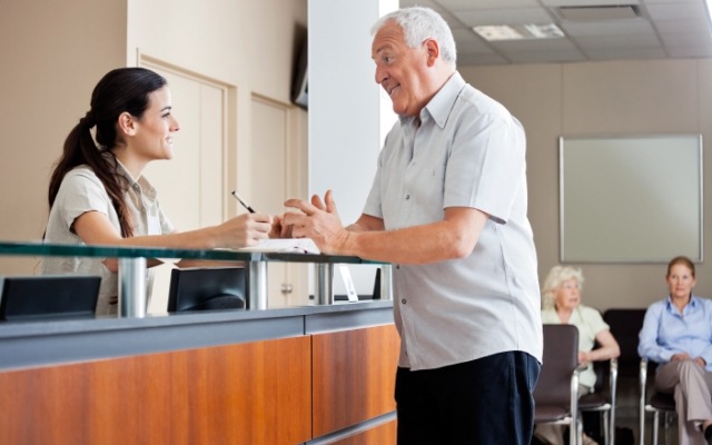 Checking in at Delta Dental office