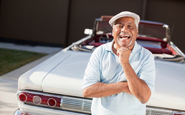Man smiling with dentures in Chaska
