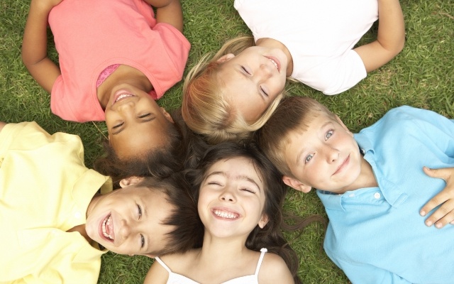 Kids smiling after children's dentistry visit