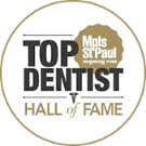 Minneapolis Saint Paul Top Dentist Hall of Fame badge