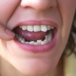 Crowded set of teeth