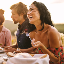 Woman enjoying a healthy meal 