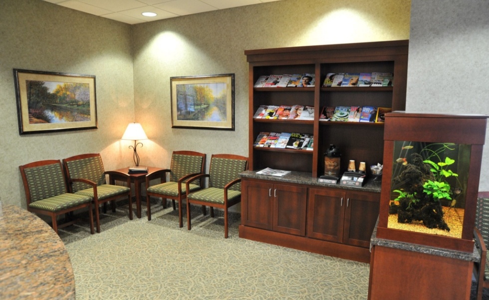 Comfortable seating in the dental office waiting room