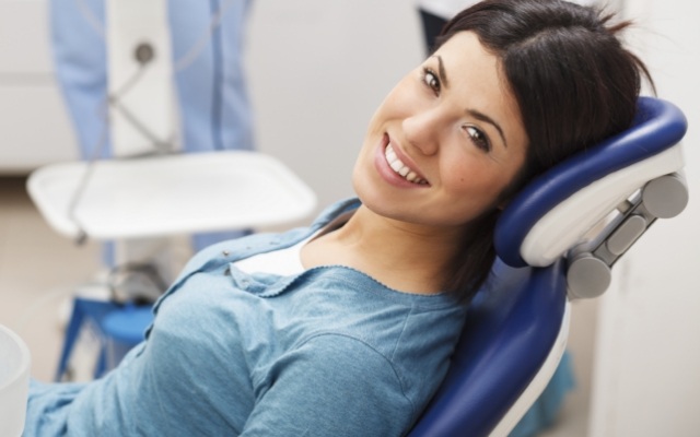 Woman with veneers smiling