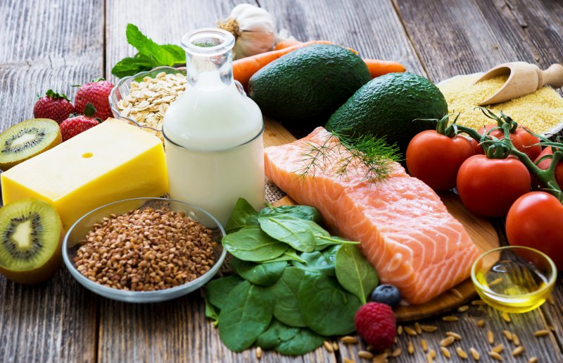 table full of healthy foods