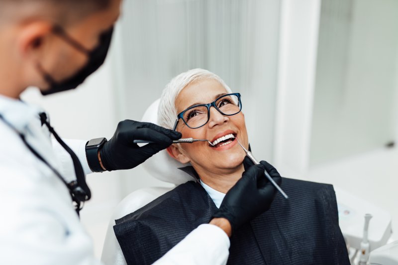 woman with dental implants