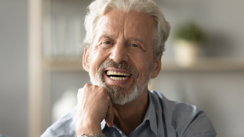 older man with dentures