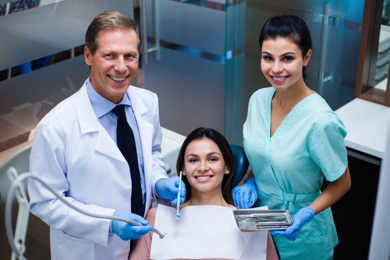 female patient receiving cosmetic dentistry