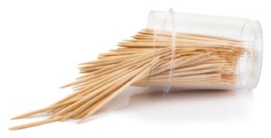 cup of spilled toothpicks
